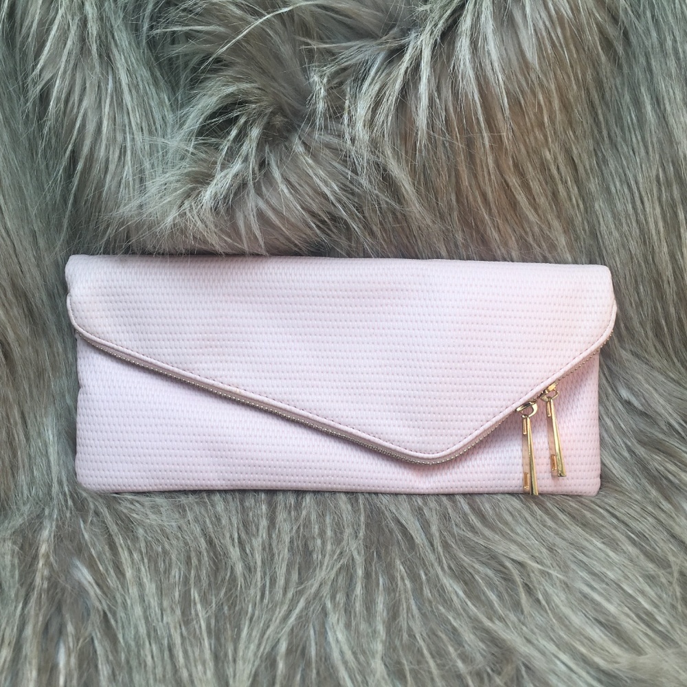 River Island Nude Pink Asymmetrical Clutch